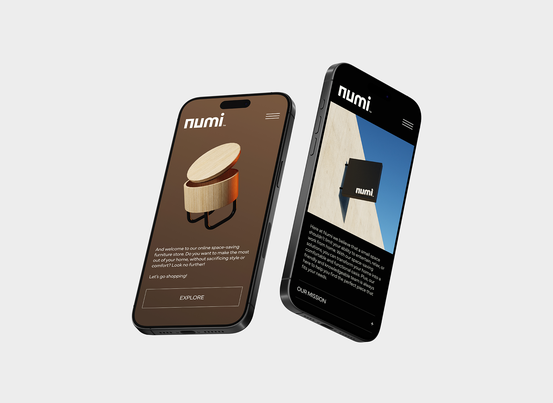 Numi app displayed on iPhone